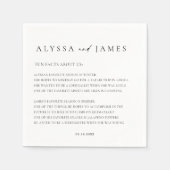 Spaß Fakten Elegante Schwarz & Weiß Hochzeit Serviette (Vorderseite)