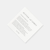 Spaß Fakten Elegante Schwarz & Weiß Hochzeit Serviette (Ecke)