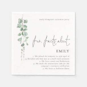 Spaß Fakten Eukalyptus Script Retirement Party Serviette