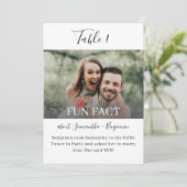 Spaß Fakten Foto Hochzeit Rezeption Tischnummern (Stehend Vorderseite)