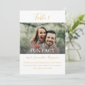 Spaß Fakten Foto Hochzeit Rezeption Tischnummern (Stehend Vorderseite)