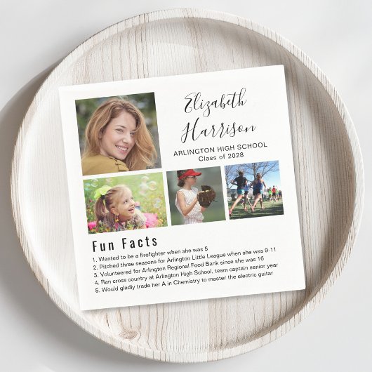 Spaß Fakten Fotos Abschluss Napkins Serviette