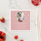 Spaß Fakten Graduate Stars Pink Foto Abschluss Serviette (Beispiel)