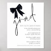 Spaß Fakten Grand Black Bow Graduation Party Poster (Vorne)