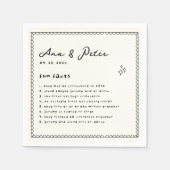 Spaß Fakten Hand Illustrierte Hochzeitsfeier Napki Serviette (Vorderseite)