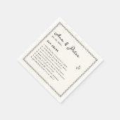 Spaß Fakten Hand Illustrierte Hochzeitsfeier Napki Serviette (Ecke)