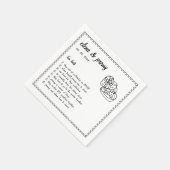 Spaß Fakten Hand Illustrierte Hochzeitsfeier Napki Serviette (Ecke)