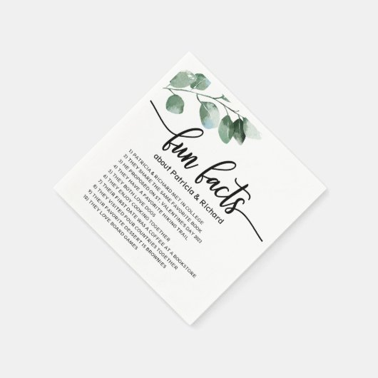 Spaß Fakten Hochzeit Elegante Grüne Serviette (Ecke)