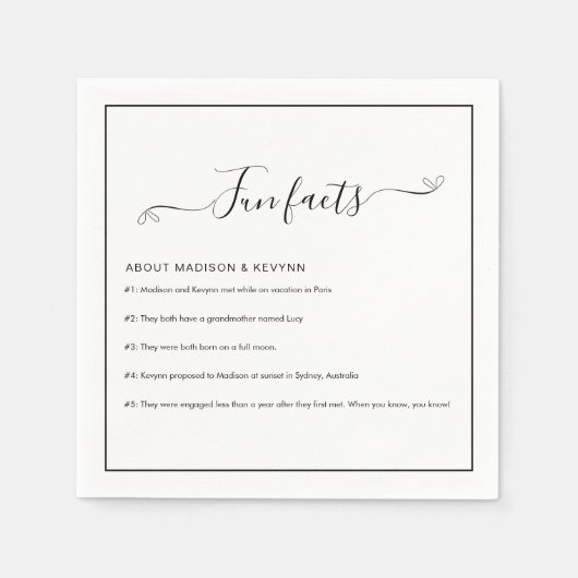 Spaß Fakten Hochzeiten von Napkins Serviette (Vorderseite)
