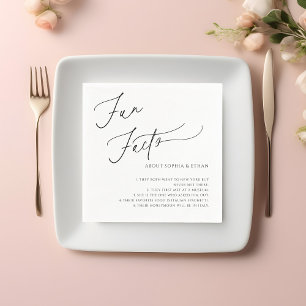 Spaß Fakten Kalligrafie Hochzeit Weiß Serviette
