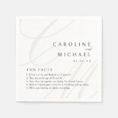 Spaß Fakten Klassisches Elegance-Kalligraphie-Mono Serviette (Vorderseite)