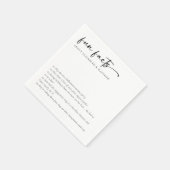 Spaß Fakten Minimalistische SkriptWedding Serviette (Ecke)