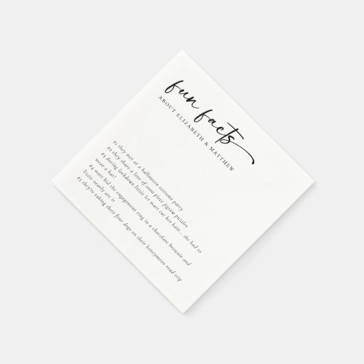 Spaß Fakten Minimalistische SkriptWedding Serviette (Ecke)