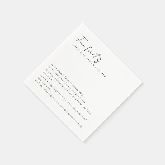Spaß Fakten Minimalistische SkriptWedding Serviette (Ecke)