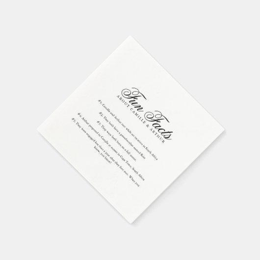 Spaß Fakten Minimalistisches Monogram Script Paper Serviette (Ecke)