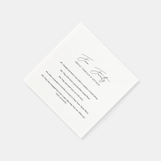 Spaß Fakten Minimalistisches Skriptpapier Napkin Serviette (Ecke)