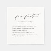 Spaß Fakten Moderne elegante Kalligraphie Hochzeit Serviette (Vorderseite)