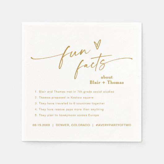 Spaß Fakten Moderne Minimalistische Hochzeit Napki Serviette (Vorderseite)