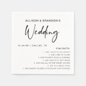 Spaß Fakten Moderne Minimalistische Hochzeit Napki Serviette (Vorderseite)