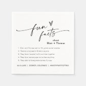 Spaß Fakten Moderne Minimalistische Hochzeit Napki Serviette (Vorderseite)