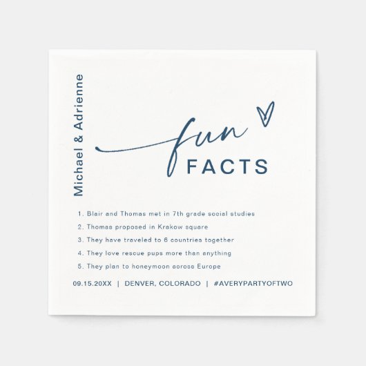 Spaß Fakten Moderne Minimalistische Hochzeit Napki Serviette (Vorderseite)
