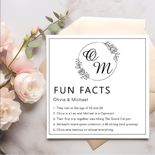 Spaß Fakten Moderne Minimalistische Hochzeit Napki Serviette