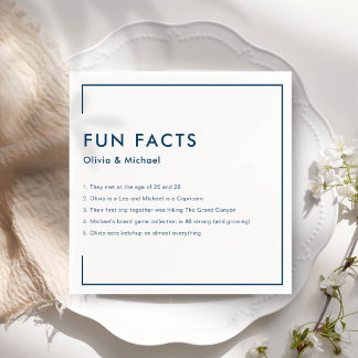 Spaß Fakten Moderne Minimalistische Hochzeit Napki Serviette