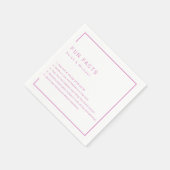 Spaß Fakten Moderne Minimalistische Hochzeit Serviette (Ecke)
