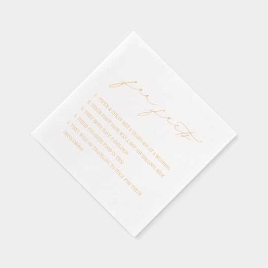 Spaß Fakten Moderne Minimalistische Hochzeit Servietten Mit Folie (Rechts)