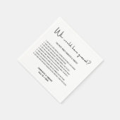 Spaß Fakten Moderne Minimalistische Skripthochzeit Serviette (Ecke)