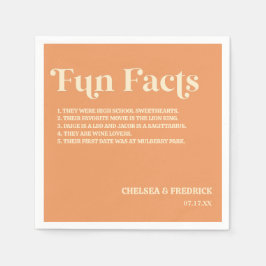 Spaß Fakten Orange Retro 70er Jahre Vintage Hochze Serviette