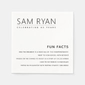 Spaß Fakten personalisierte Servietten zum Geburts (Vorderseite)