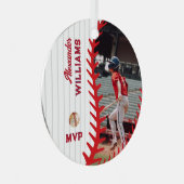 Spaß Fakten PERSONALISIERTES Foto Softball Basebal Ornament Aus Metall (Vorderseite Rechts)