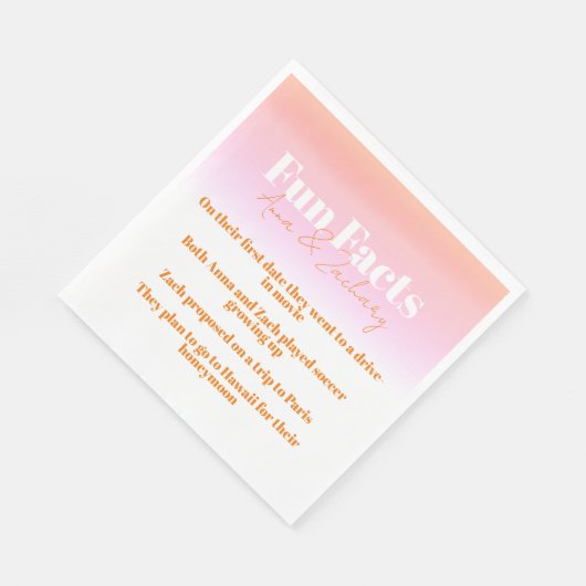 Spaß Fakten Rosa Brautparty Serviette (Ecke)