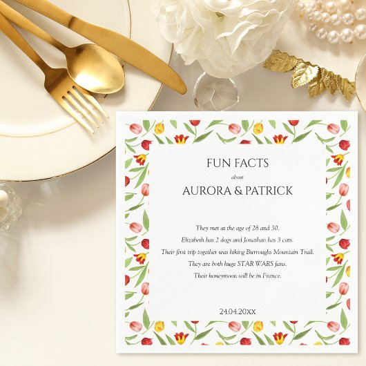 Spaß Fakten Spring Tulip Boho Floral Wedding Napki Serviette