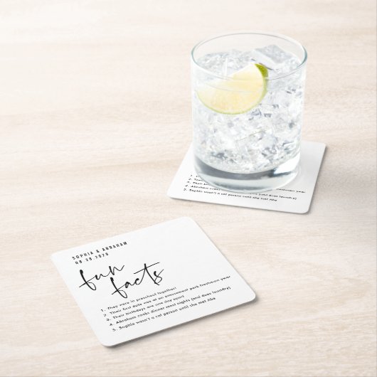 Spaß Fakten über das Paar Hochzeit Rechteckiger Pappuntersetzer (Vor Ort)