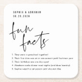 Spaß Fakten über das Paar Hochzeit Rechteckiger Pappuntersetzer (Vorderseite)