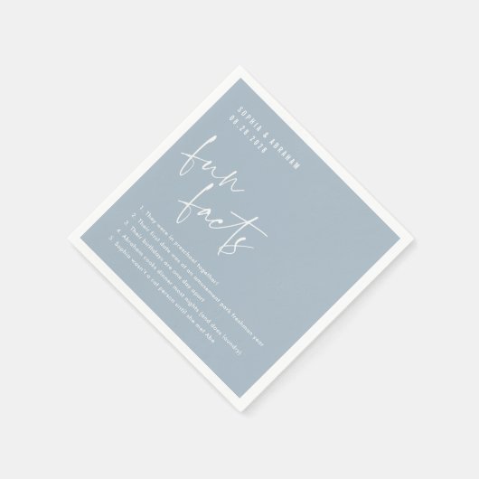 Spaß Fakten über das Paar Light Blue Wedding Serviette (Ecke)