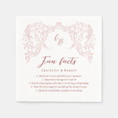 Spaß Fakten Vintag Geblüht Monogramm Hochzeit Serviette (Vorderseite)