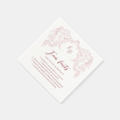 Spaß Fakten Vintag Geblüht Monogramm Hochzeit Serviette (Ecke)