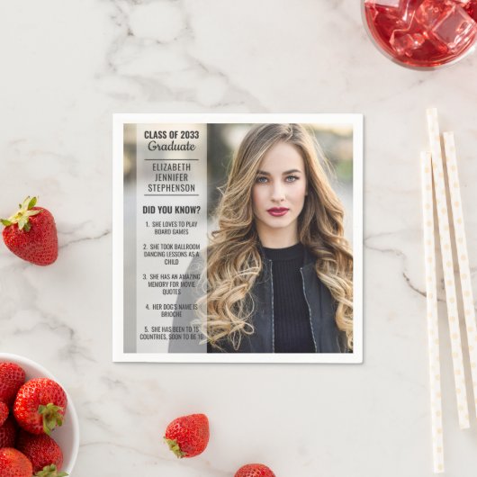 Spaß Fakten wussten Sie Abschluss Foto modern Serviette (Beispiel)