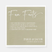 Spaß Fakten zeigen grüne klassische Minimalhochzei Serviette (Vorderseite)