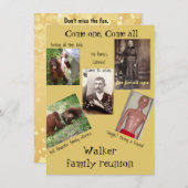 Spaß-Familien-Wiedersehen Einladung (Vorne/Hinten)