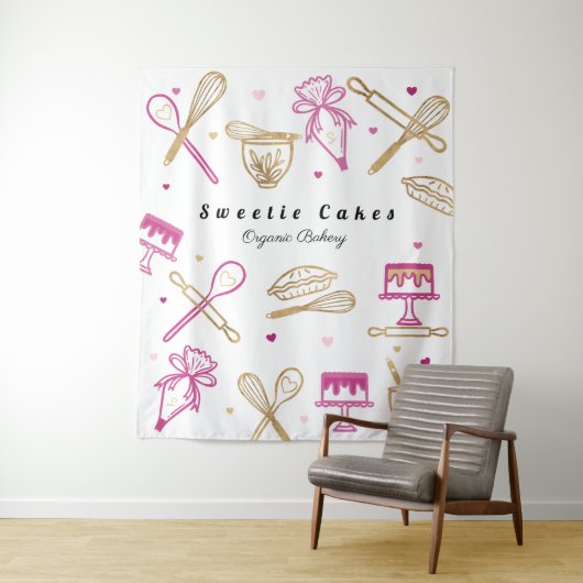 Spaß farbenfroh Backen & Kochen Hartnäckig Weiß & Wandteppich (Beispiel)