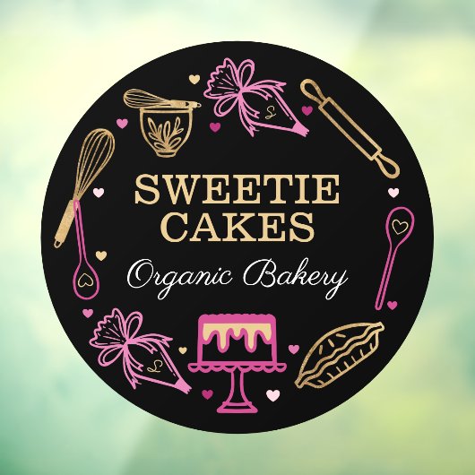 Spaß farbenfroh Backen & Kochen Utensil Schwarz & Fensteraufkleber (Blatt 3)