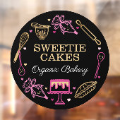 Spaß farbenfroh Backen & Kochen Utensil Schwarz & Fensteraufkleber (Blatt 2)