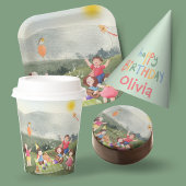 Spaß farbenfroh bearbeitbarer Kindergeburtstag Par Partyhütchen