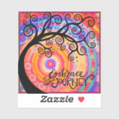 Spaß farbenfroh Embrace the Journey Tree Aufkleber (Blatt)