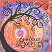 Spaß farbenfroh Embrace the Journey Tree Aufkleber (Vorderseite)