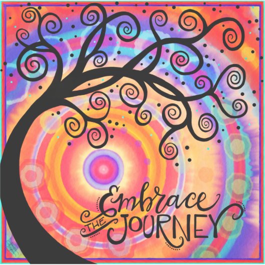 Spaß farbenfroh Embrace the Journey Tree Aufkleber (Vorderseite)